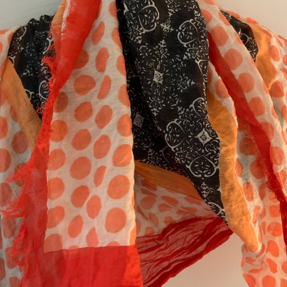 Boho tapered warm colored scarf